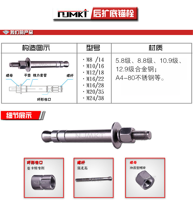 后切底式錨栓圖文詳情